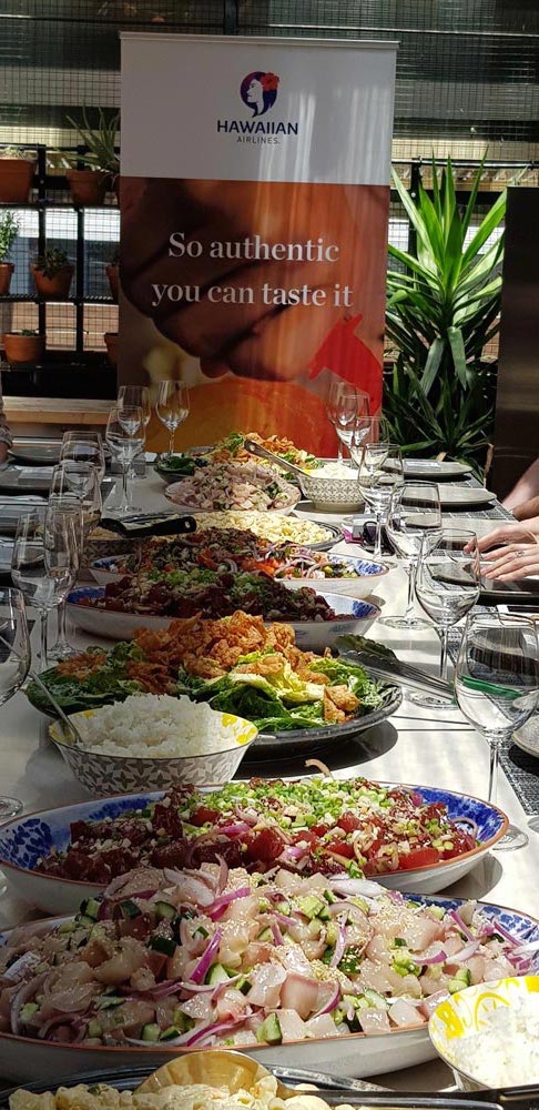 The freshly prepared Poke banquet