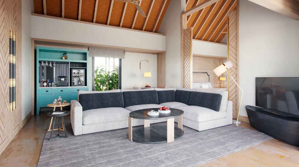 Waldorf Astoria Maldives | Grand Beach Villa Living-Room