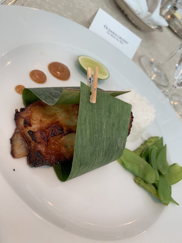 Den Miso Glases Sea Bass (Wrapped in Hoba Leaf with Steamed Basmati Rice)