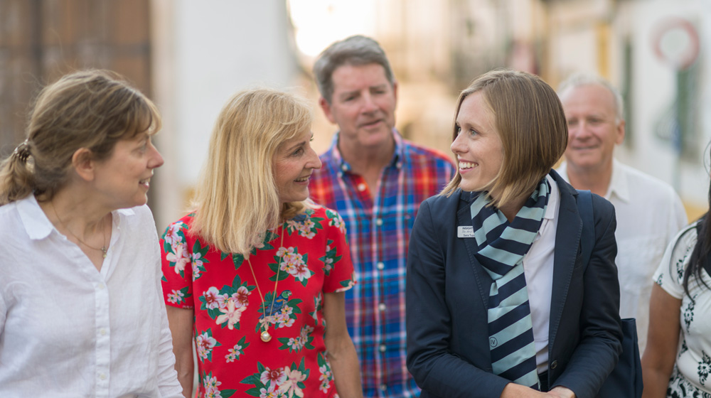 Insight Vacations' Sara Tuppen Veloso leads a journey