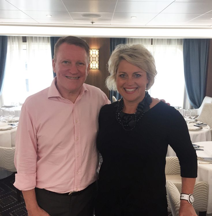 Steve Odell and Lisa Pile aboard Seven Seas Mariner.