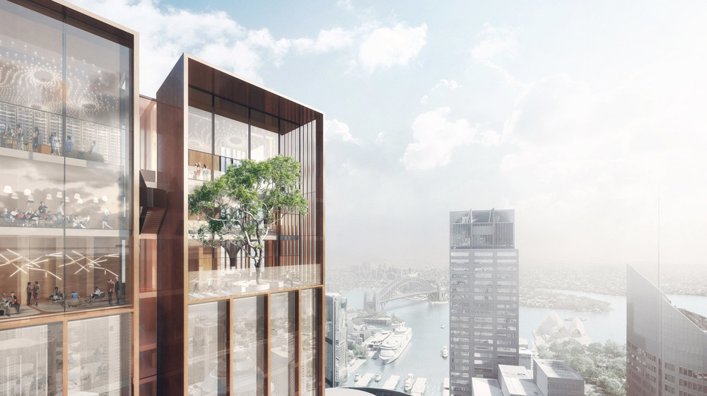 Woods Bagot | Rendering of Andaz Sydney's rooftop