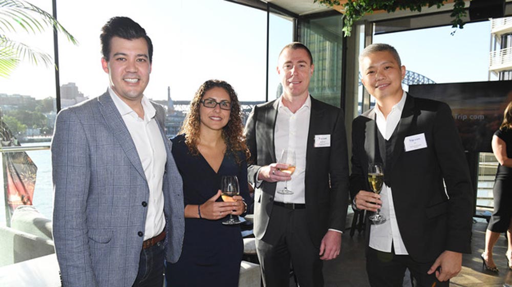 Kirk Wong, Trip.com; Gabrielle Vicari and Mark Mulville from Malaysia Airlines and Ooi Chee Teng (CT), Trip.com. 