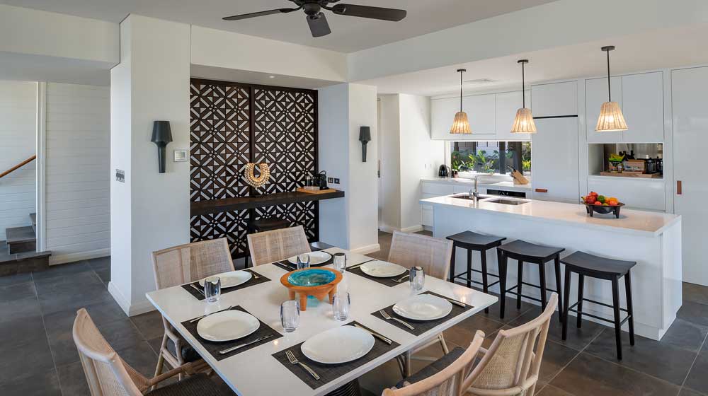 Nanuku Auberge Beachfront Villa | Two-Bedroom Dining/Kitchen