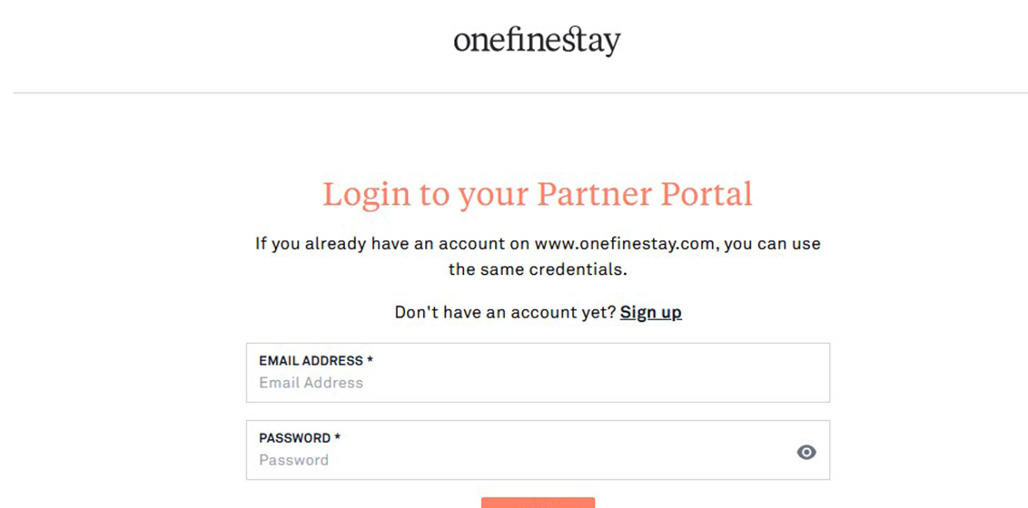 onefinestay partner portal